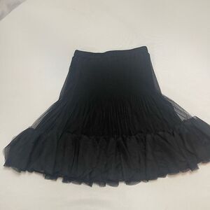 Talk Of The Walk Black Lagenlook Art To Wear Skirt Size Small